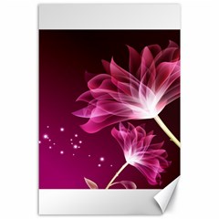 Drawing Flowers Lotus Canvas 24  X 36  by Sapixe