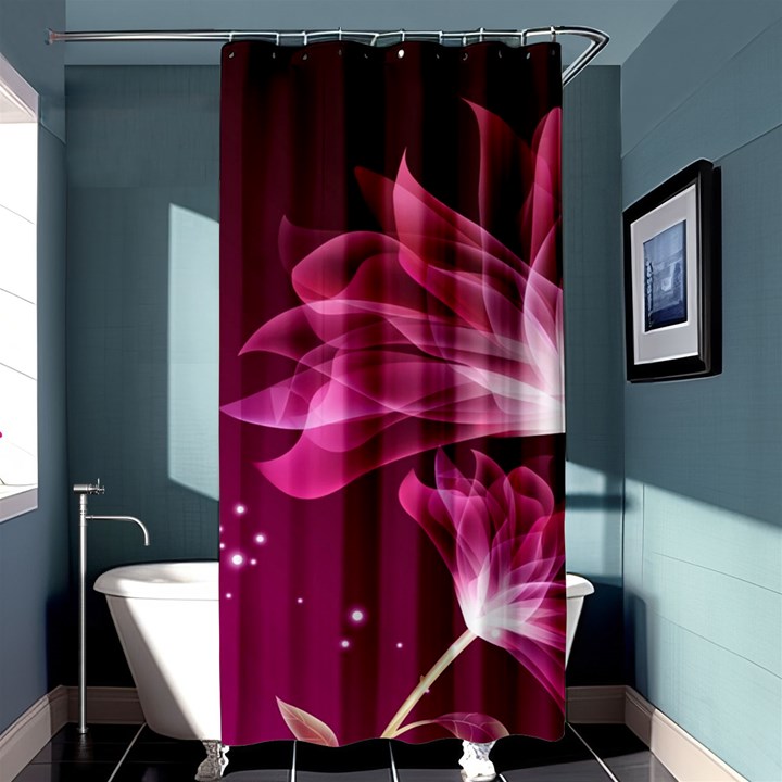 Drawing Flowers Lotus Shower Curtain 36  x 72  (Stall) 