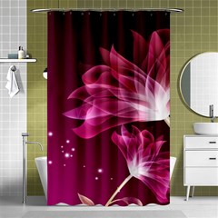 Drawing Flowers Lotus Shower Curtain 48  X 72  (small)  by Sapixe