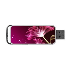 Drawing Flowers Lotus Portable Usb Flash (one Side) by Sapixe