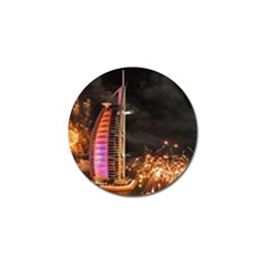 Dubai Burj Al Arab Hotels New Years Eve Celebration Fireworks Golf Ball Marker by Sapixe