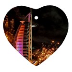 Dubai Burj Al Arab Hotels New Years Eve Celebration Fireworks Heart Ornament (Two Sides) Back