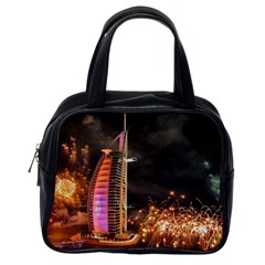 Dubai Burj Al Arab Hotels New Years Eve Celebration Fireworks Classic Handbags (one Side) by Sapixe