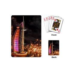 Dubai Burj Al Arab Hotels New Years Eve Celebration Fireworks Playing Cards (mini)  by Sapixe