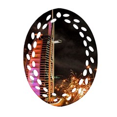 Dubai Burj Al Arab Hotels New Years Eve Celebration Fireworks Ornament (oval Filigree) by Sapixe