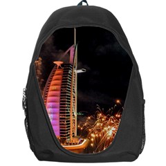 Dubai Burj Al Arab Hotels New Years Eve Celebration Fireworks Backpack Bag by Sapixe