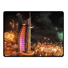 Dubai Burj Al Arab Hotels New Years Eve Celebration Fireworks Double Sided Fleece Blanket (small)  by Sapixe