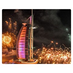 Dubai Burj Al Arab Hotels New Years Eve Celebration Fireworks Double Sided Flano Blanket (medium)  by Sapixe