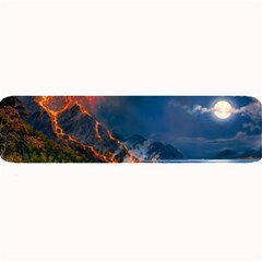 Eruption Of Volcano Sea Full Moon Fantasy Art Large Bar Mats by Sapixe