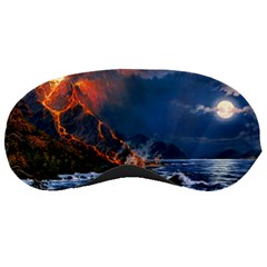 Eruption Of Volcano Sea Full Moon Fantasy Art Sleeping Masks by Sapixe