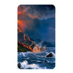 Eruption Of Volcano Sea Full Moon Fantasy Art Memory Card Reader by Sapixe