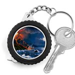 Eruption Of Volcano Sea Full Moon Fantasy Art Measuring Tape Front