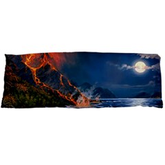 Eruption Of Volcano Sea Full Moon Fantasy Art Body Pillow Case Dakimakura (two Sides) by Sapixe