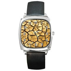 Dry Ground Square Metal Watch by Sapixe