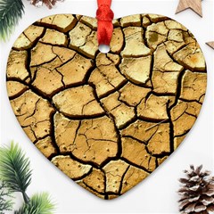 Dry Ground Heart Ornament (two Sides) by Sapixe