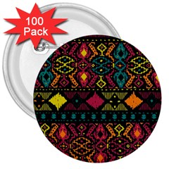 Ethnic Pattern 3  Buttons (100 Pack)  by Sapixe