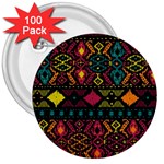 Ethnic Pattern 3  Buttons (100 pack)  Front