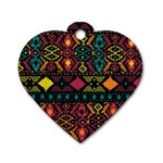 Ethnic Pattern Dog Tag Heart (One Side) Front