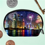 Dubai City At Night Christmas Holidays Fireworks In The Sky Skyscrapers United Arab Emirates Accessory Pouches (Large)  Front