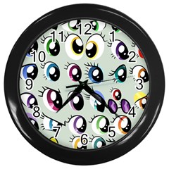 Eyes  Pattern Wall Clocks (Black)