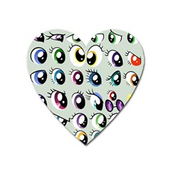 Eyes  Pattern Heart Magnet