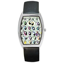 Eyes  Pattern Barrel Style Metal Watch