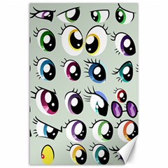 Eyes  Pattern Canvas 24  X 36  by Sapixe