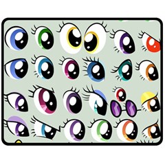 Eyes  Pattern Fleece Blanket (Medium) 