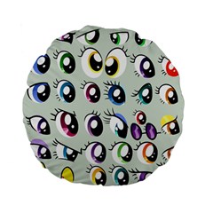 Eyes  Pattern Standard 15  Premium Flano Round Cushions