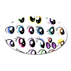 Eyes  Pattern Oval Magnet