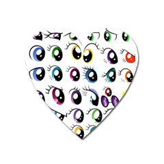 Eyes  Pattern Heart Magnet