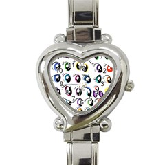 Eyes  Pattern Heart Italian Charm Watch by Sapixe