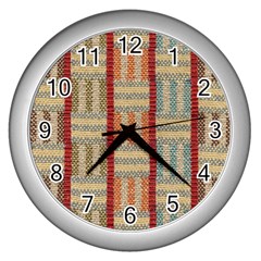 Fabric Pattern Wall Clocks (silver) 