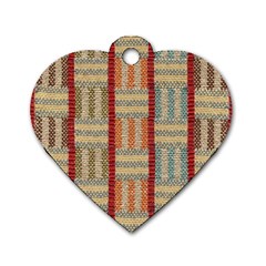 Fabric Pattern Dog Tag Heart (one Side)