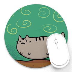 Fat Cat Round Mousepads by Sapixe