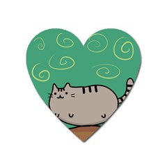 Fat Cat Heart Magnet by Sapixe