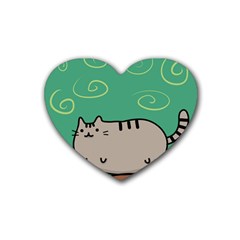 Fat Cat Rubber Coaster (heart)  by Sapixe