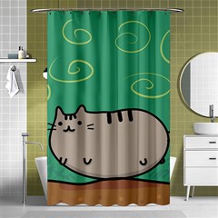 Fat Cat Shower Curtain 48  X 72  (small)  by Sapixe