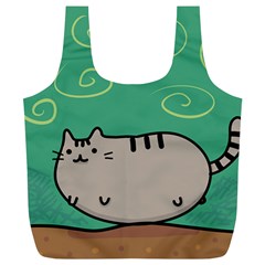 Fat Cat Full Print Recycle Bags (l)  by Sapixe