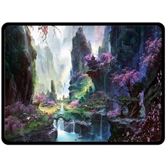 Fantastic World Fantasy Painting Double Sided Fleece Blanket (large)  by Sapixe