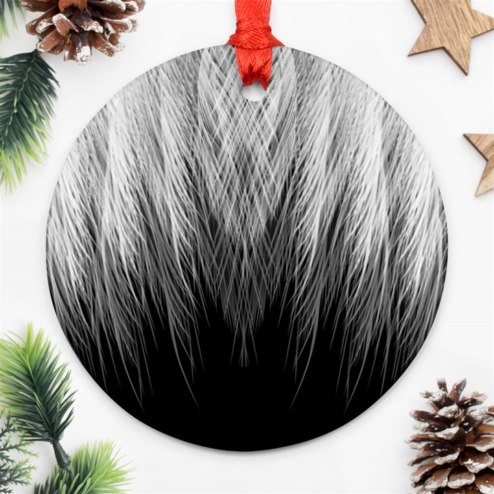 Feather Graphic Design Background Round Ornament (Two Sides)