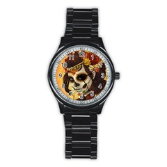 Fantasy Girl Art Stainless Steel Round Watch