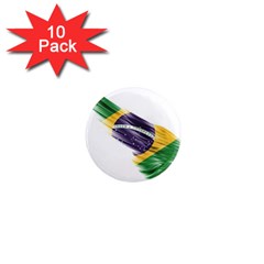 Flag Of Brazil 1  Mini Magnet (10 Pack)  by Sapixe