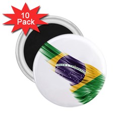 Flag Of Brazil 2 25  Magnets (10 Pack)  by Sapixe