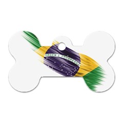 Flag Of Brazil Dog Tag Bone (one Side) by Sapixe