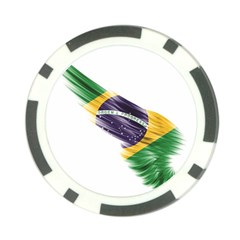 Flag Of Brazil Poker Chip Card Guard by Sapixe