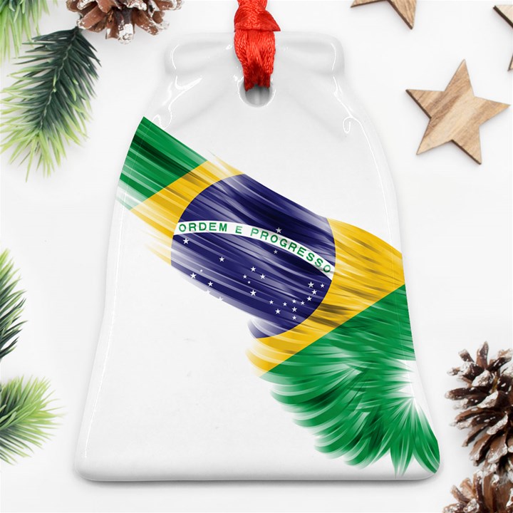 Flag Of Brazil Bell Ornament (Two Sides)