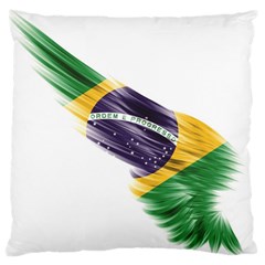 Flag Of Brazil Large Cushion Case (one Side) by Sapixe