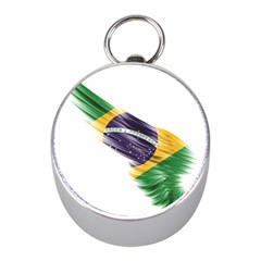 Flag Of Brazil Mini Silver Compasses by Sapixe