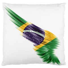 Flag Of Brazil Large Flano Cushion Case (two Sides) by Sapixe